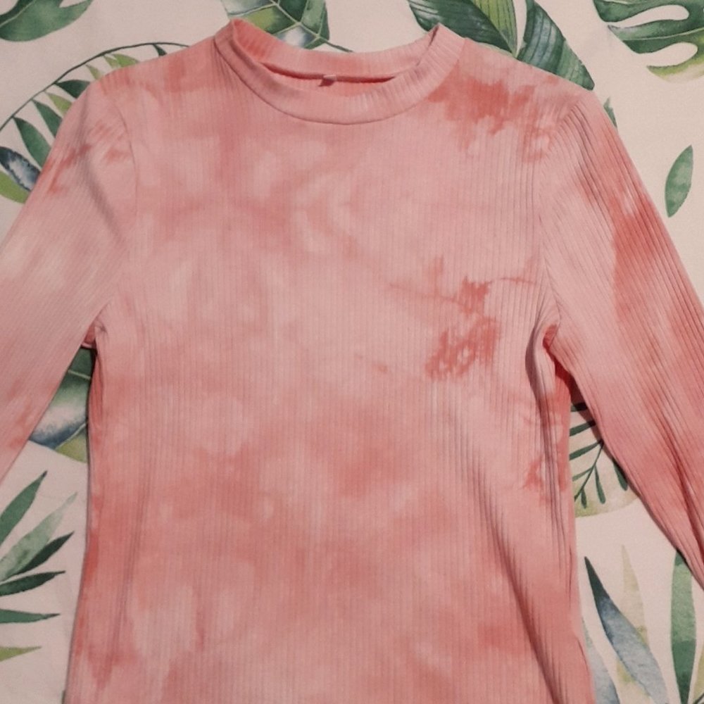 Shein Pink Tie Die Long Sleeve